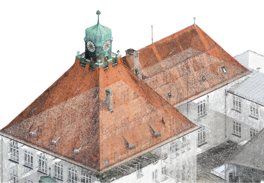 Punktwolke der Josef Landes Schule nach einer Drohnenbefliegung