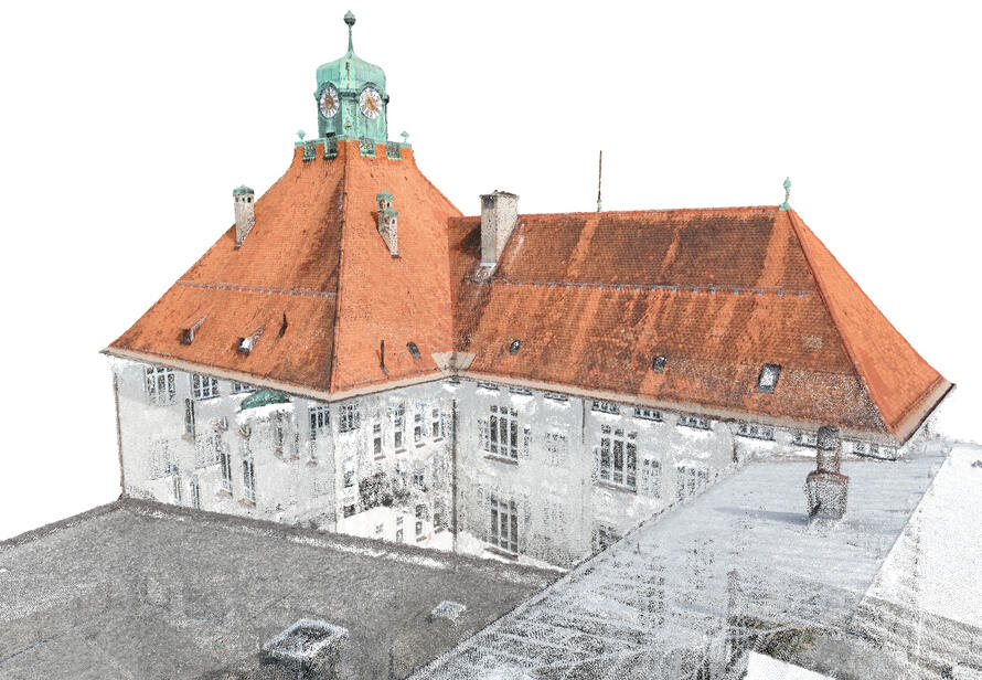 Punktwolke der Josef Landes Schule nach einer Drohnenbefliegung