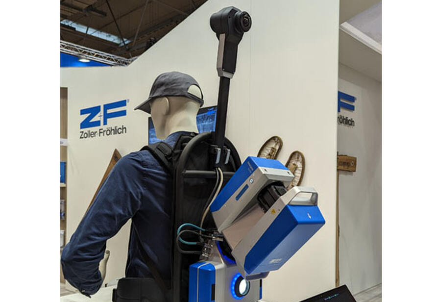 Mobiles Mapping System von Zoller und Fröhlich auf der Intergeo Messe, tragbarer Laserscanner für schnelle und flexible 3D Datenerfassung.
