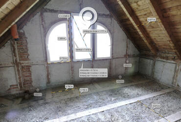 Messen in einer 360° Fotodokumentation eines 3D-Scans