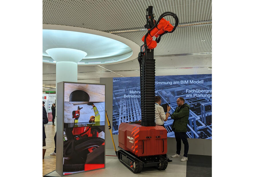 Innovative Vermessungs und Baustellentechnologie von Hilti auf der BIMWORLD München für effiziente digitale Bauprozesse.