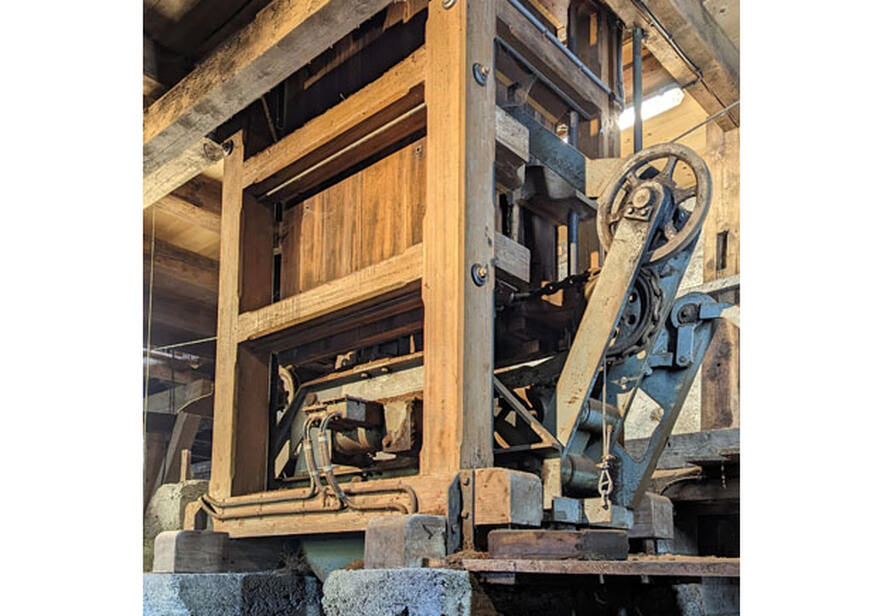 Historische Maschinenanlage im Museum Torfbahnhof Rottau als Teil der digitalen Bestandsaufnahme mittels 3D Laserscanning.