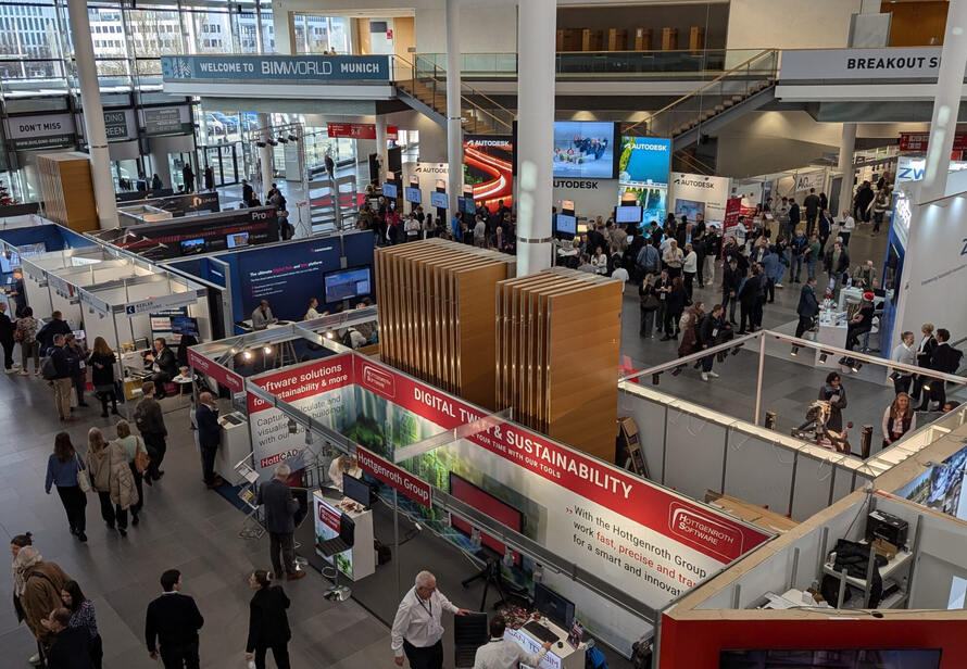BIM World München Überblick. Messe für digitale Bauplanung, BIM Technologien und 3D Vermessung im Bauwesen.