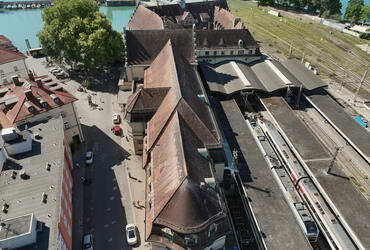 Dachvermessung am Bahnhof Lindau mit moderner Drohnentechnik