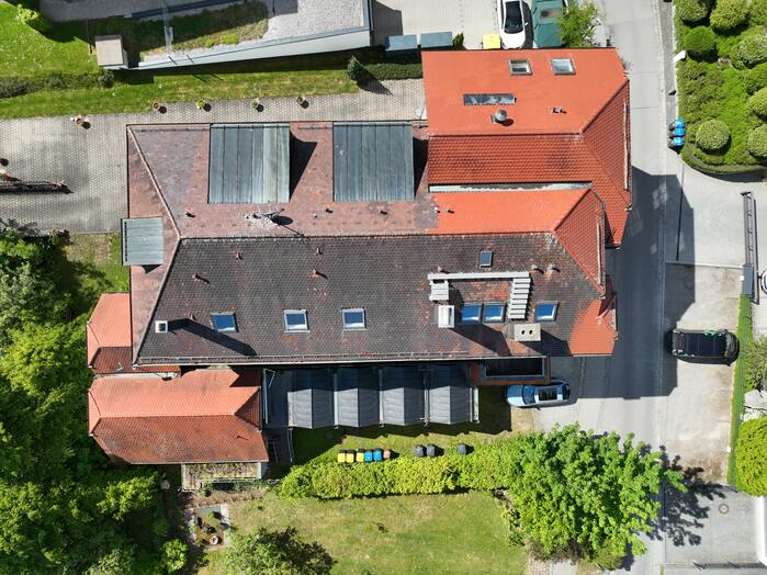 3D Dachvermessung mit Drohne in Bad Wörishofen zur Erstellung eines präzisen digitalen Gebäudemodells für Planung und Bestandsaufnahme.