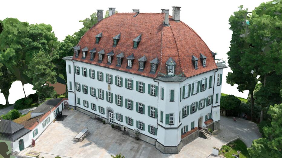 3D-Mesh nach einer Drohnenvermessung des Schloss Waal