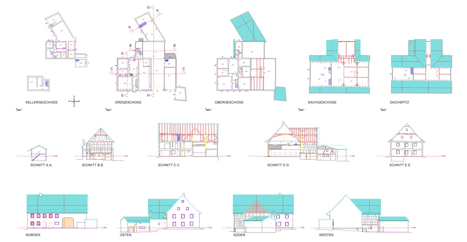 2D Planung eines Bauernhauses ScantoCAD